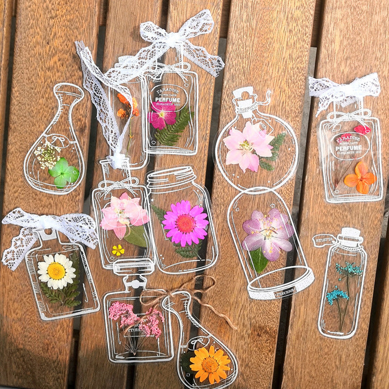 Transparent Flower Press Bookmarks (40 Pieces)